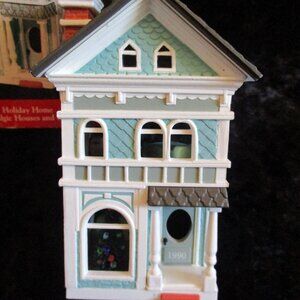 Vtg NIP 1990 Hallmark Keepsake 'Holiday Home' Christmas Ornament w/Damaged Box